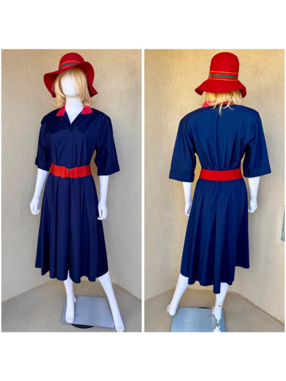 Vintage Willi of CA 80s does 50s Western Shirt Dress - Picture 2 of 8